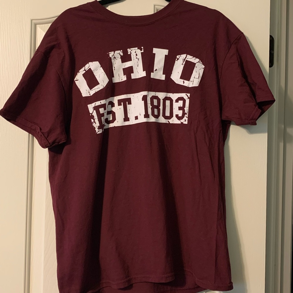 maroon t-shirt with OHIO